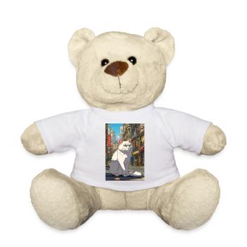 Little Cat in Big City I - Teddy Bear - white - Front