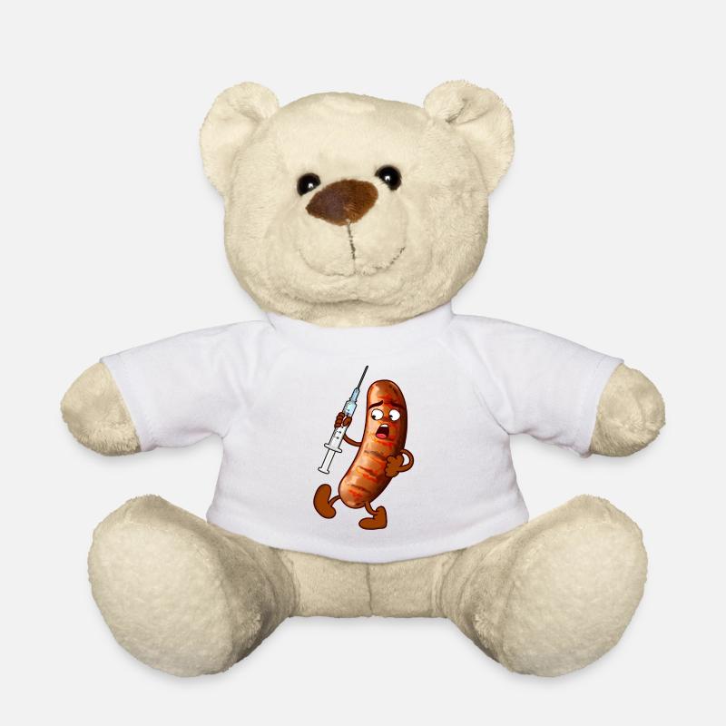 impfwurst Bratwurst Impfen Virus - Teddy - Weiß