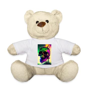 Crâne métallique - Nounours - blanc - Devant