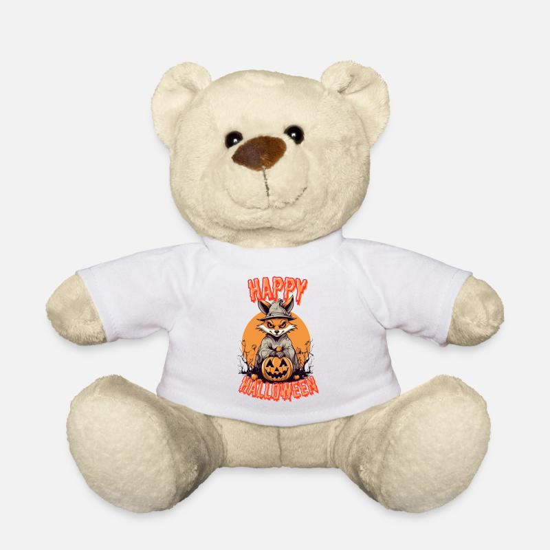 Imprimé renard d’Halloween effrayant - Nounours - blanc