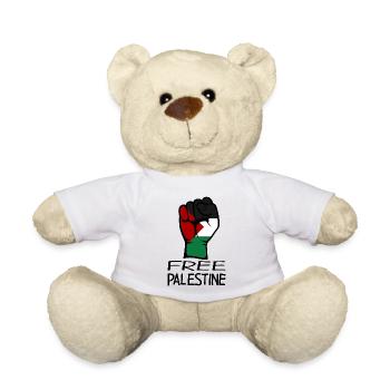 Drapeau de la Palestine gratuit Palestine noir - Nounours - blanc - Devant