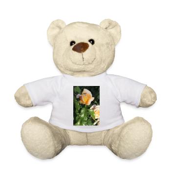 Delicate yellow-light orange rose bud - Teddy Bear - white - Front