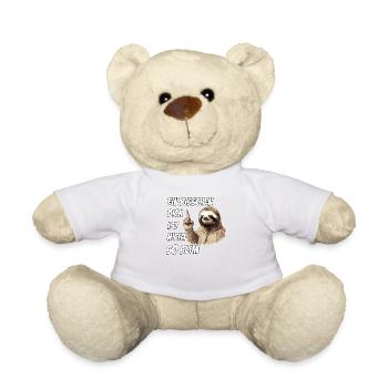 Faultier Sport T-shirt für Dicke und Faulpelze - Teddy - Weiß - Vorne