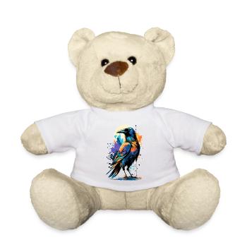 Black Raven - Crow Colorful - Ravens & Crows - Teddy Bear - white - Front