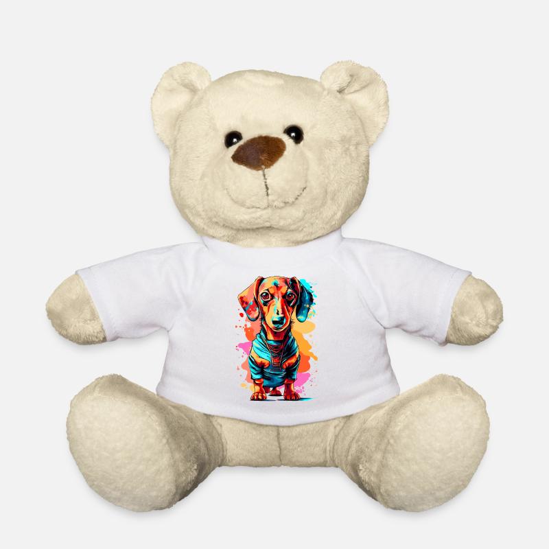 Teckel coloré - teckel - chien de chasse - teckel coloré - Nounours - blanc