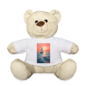 Maritime Landschaft im geometrischen Stil - Teddy - Weiß - Vorne