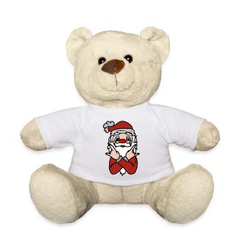 Santa Pose: Fingerzeichen Spaß - Teddy - Weiß - Vorne