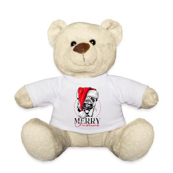 Santa Mops Merry Christmas Hunde Hund Wilsigns - Teddy - Weiß - Vorne