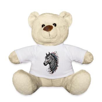 Pferdekopf Majestätisches Stammespferd Tattoo - Teddy - Weiß - Vorne