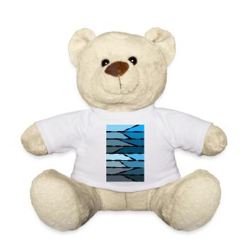 Abstract Blue - Teddy Bear - white - Front