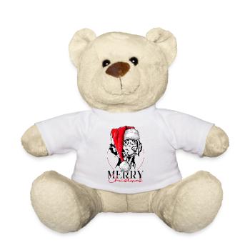 Père Noël Braque de Weimar Joyeux Noël Wilsigns - Nounours - blanc - Devant