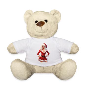 Santa Woman Sexy Seductive Christmas - Teddy Bear - white - Front
