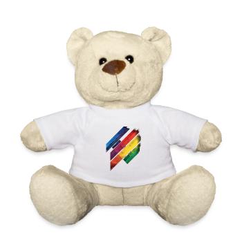 Abstraktes Regenbogen Pride Tornado Design - Lebendig - Teddy - Weiß - Vorne