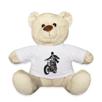 Le motard noir de l'enfer - Nounours - blanc - Devant