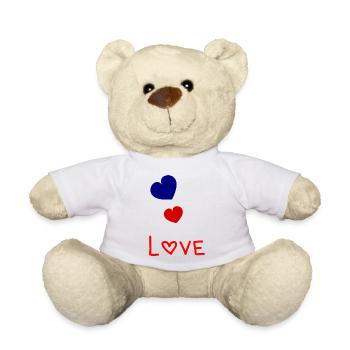 HERZ. HERZ. VALENTINSTAG. LIEBE. LIEBE. PAAR. - Teddy - Weiß - Vorne