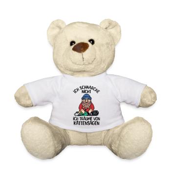 Scie de bois sciure de bois Woodland Lumberjack déclaration - Nounours - blanc - Devant
