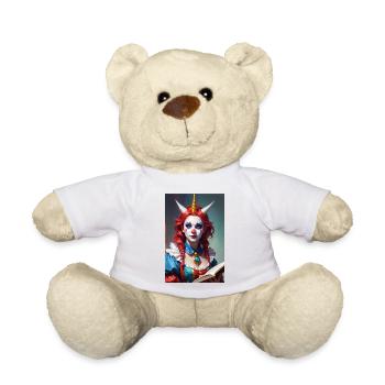 Clown Woman with Three Horns - Teddy Bear - white - Front