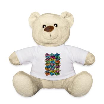 Tessellation de poisson Ambigram Escher Style XXIV - Nounours - blanc - Devant