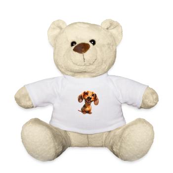 Drôle de teckel T de promenade pour les - Nounours - blanc - Devant