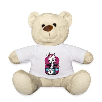 Unicorn Drummer - Teddy Bear - white - Front