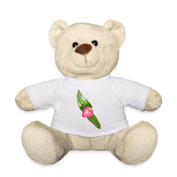 Pink Calla Blossom - Teddy Bear - white - Front