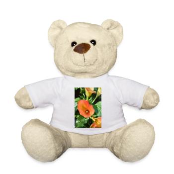 Orange Calla Blossom Magic - Teddy Bear - white - Front