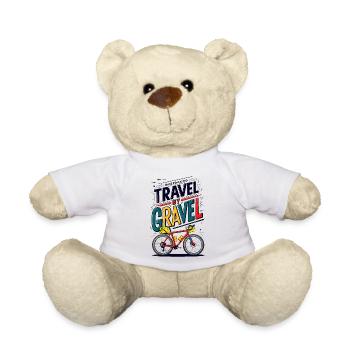 Voyage en gravier cyclisme illustration - Nounours - blanc - Devant