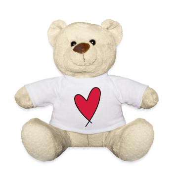 Symbol Herz - Teddy - Weiß - Vorne