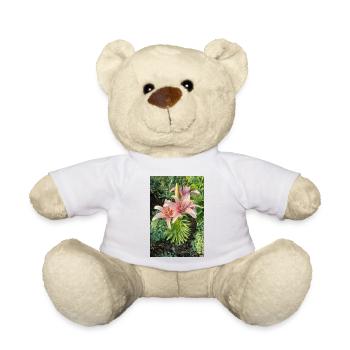 Lily Roses Blossoms - Teddy Bear - white - Front