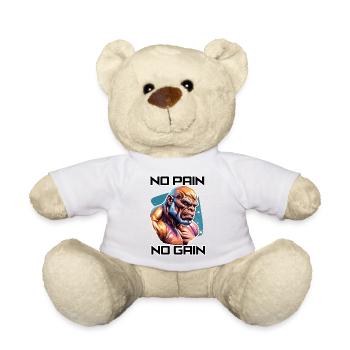 Bodybuilder / Sports / Fitness / Monkey / Muscles - Teddy Bear - white - Front