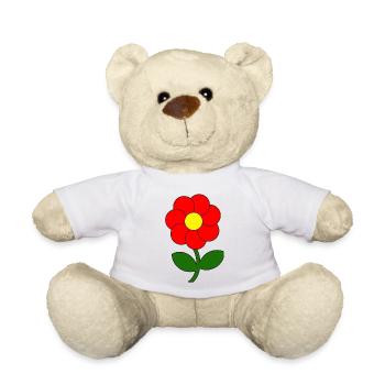 fleur rouge - Nounours - blanc - Devant