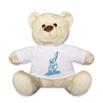 Schnee Winter Skifahrer Schifahren Wintersport Eis - Teddy - Weiß - Vorne