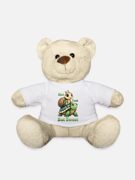 Schildkröte und Schnecke - Teddy - Weiß