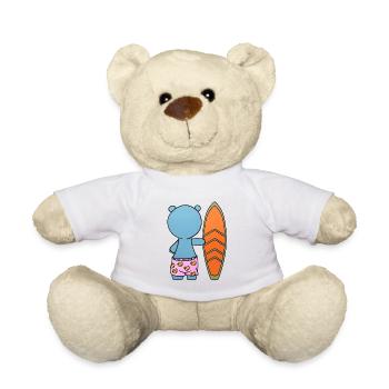 Nilpferd Surfbrett - Teddy - Weiß - Vorne