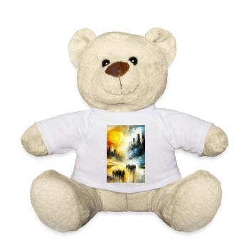 Duales Stadtbild: Abstrakter Tag- und Nachtübergang - Teddy - Weiß - Vorne