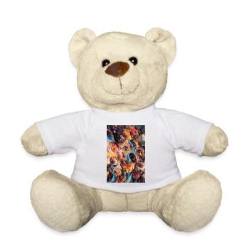 Vibrant Swirls: Eine farbenfrohe abstrakte Reise - Teddy - Weiß - Vorne