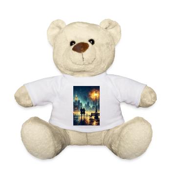 Love Scene in Front of City Lights - Teddy Bear - white - Front