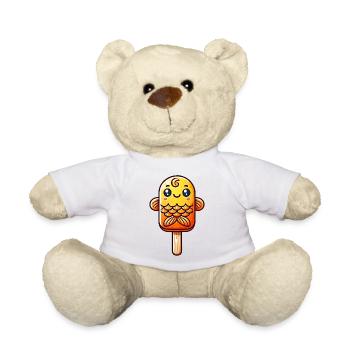 An ice cream in the shape of a smiling goldfish - Teddy Bear - white - Front