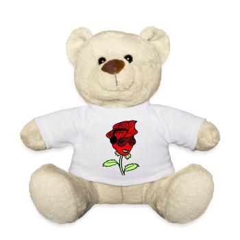 Femme DJ Rose Fleur Joli Visage Féminin - Nounours - blanc - Devant