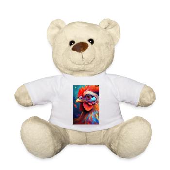 A Colorful Chicken Portrait 3 - Teddy Bear - white - Front
