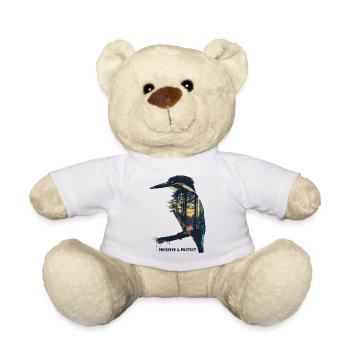 Préserver et protéger le martin-pêcheur - Nounours - blanc - Devant