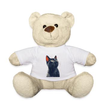Black Cat - Teddy Bear - white - Front