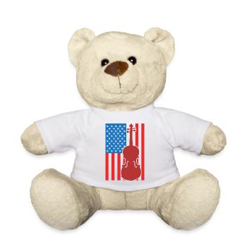 Fiddle USA Flag - Teddy Bear - white - Front