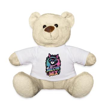 Katze und Musik 80er Jahre - Teddy - Weiß - Vorne