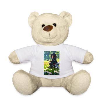 Samurai Anime Girl – Tradition meets elegance - Teddy Bear - white - Front