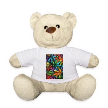Kaleidoskop bunte Blattmotive - Teddy - Weiß - Vorne