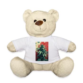 Cannabis Graffiti Grünwand - Teddy - Weiß - Vorne