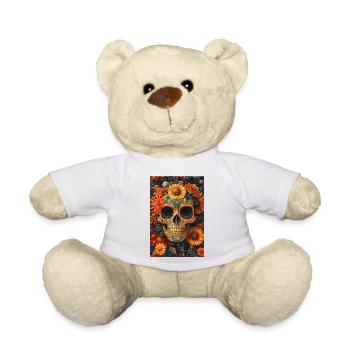 Blumen-Skull Día de los Muertos - Teddy - Weiß - Vorne