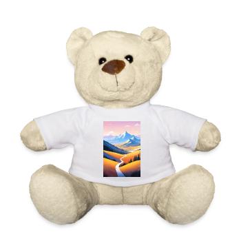 Panoramic view: Mountain path into the evening - Teddy Bear - white - Front