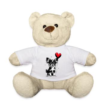 Chihuahua mit Herz Luftballon - Heartful Creatures - Teddy - Weiß - Vorne